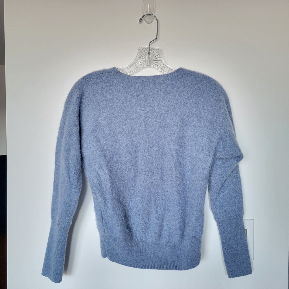 Women's V-Neck Sweater in Light Blue - Picture 5 of 5